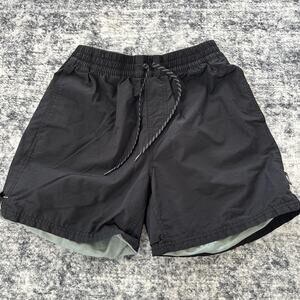 Small Vans Relaxed Fit Drawstring Swim Trunks Board shorts Mens Size Solid Black
